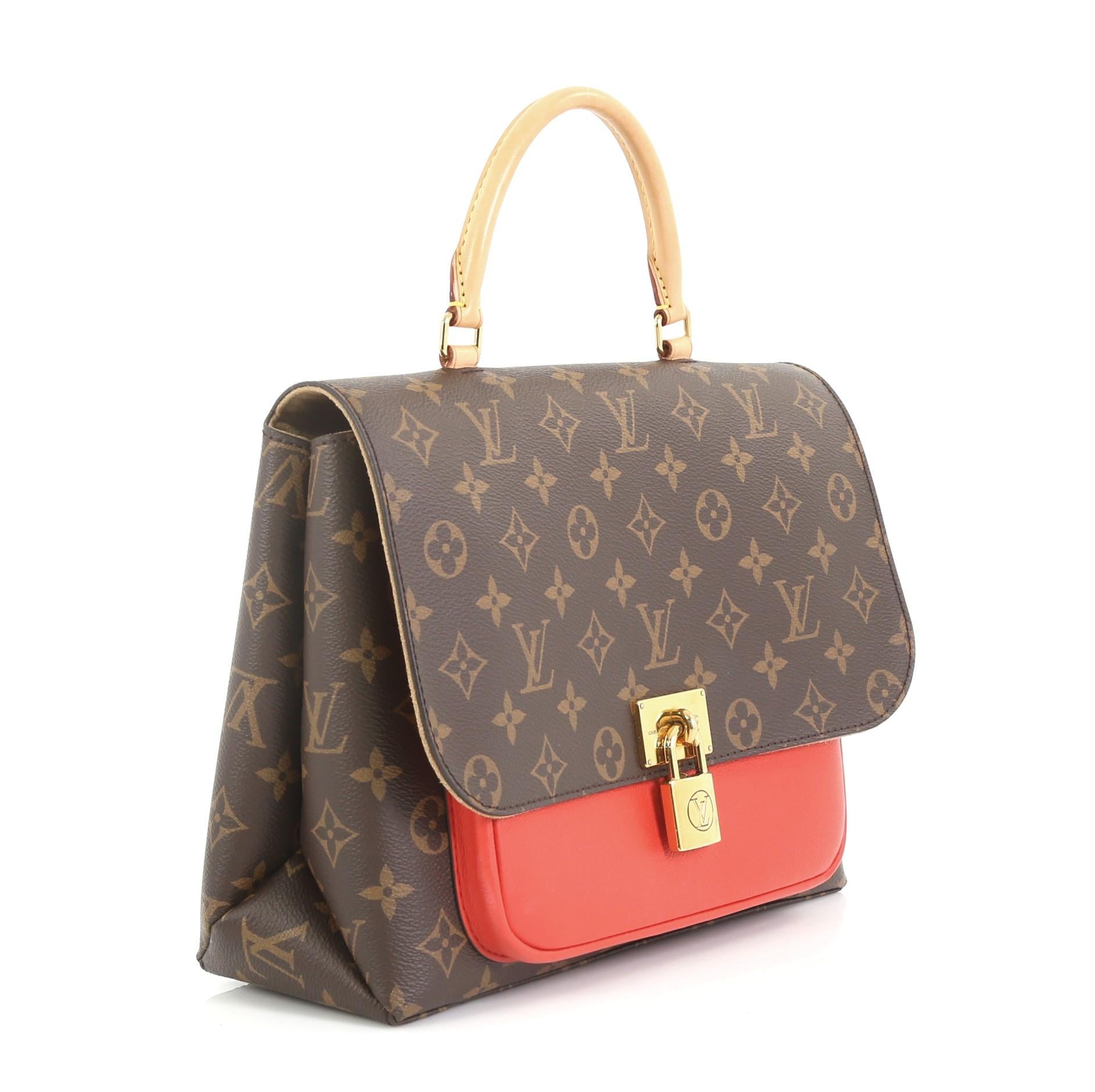 Brown Louis Vuitton Marignan Handbag Monogram Canvas with Leather