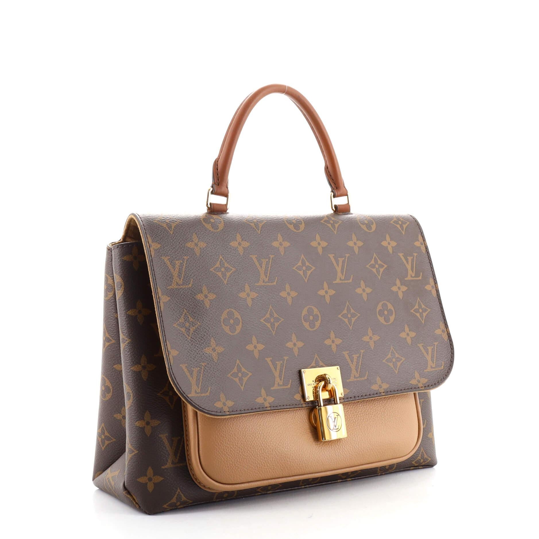 Louis Vuitton Marignan Handtasche aus Segeltuch mit Monogramm und Leder (Braun)