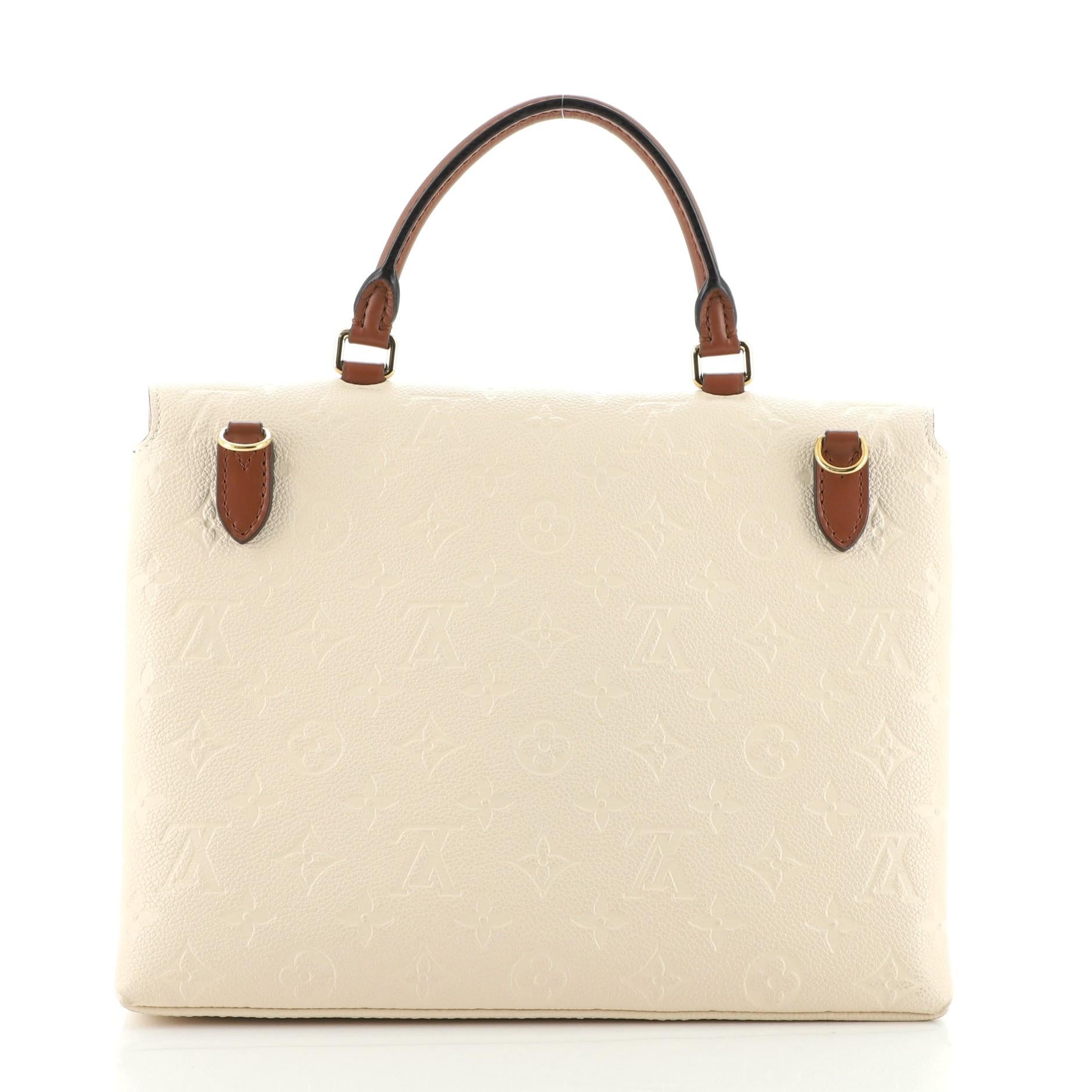 Beige Louis Vuitton Marignan Handbag Monogram Empreinte Leather