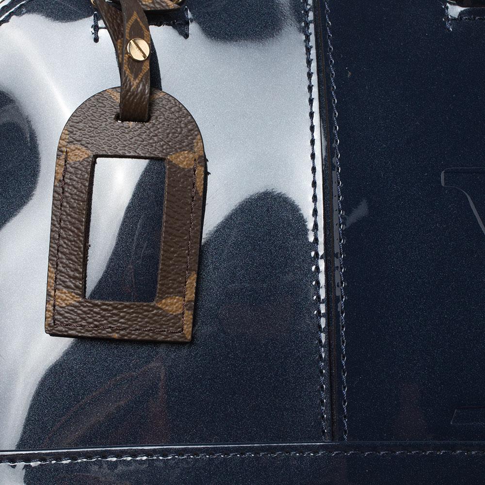 Louis Vuitton Marine Blue Patent Leather and Monogram Canvas Alma BB Bag 5