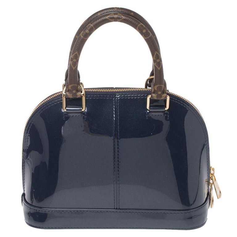 Alma patent leather handbag Louis Vuitton Blue in Patent leather - 31135277