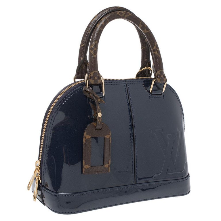 Alma Blue Patent Leather Cross Body Bag