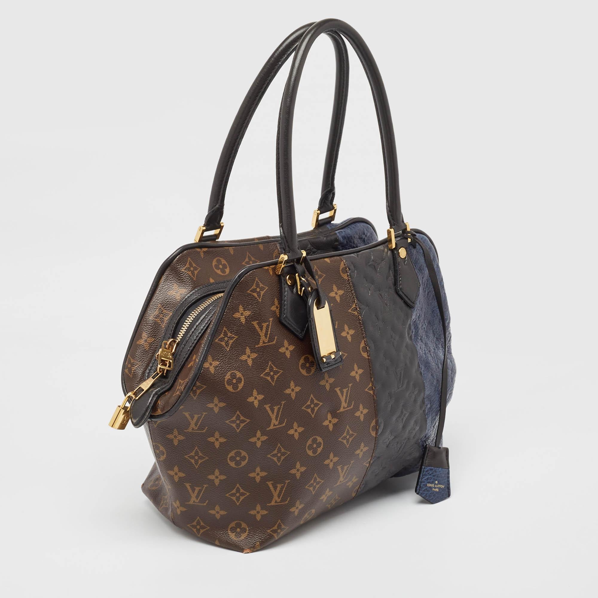 Louis Vuitton Marine Monogram Canvas & Leder Limited Edition Blocks Tasche mit Reißverschluss (Schwarz) im Angebot