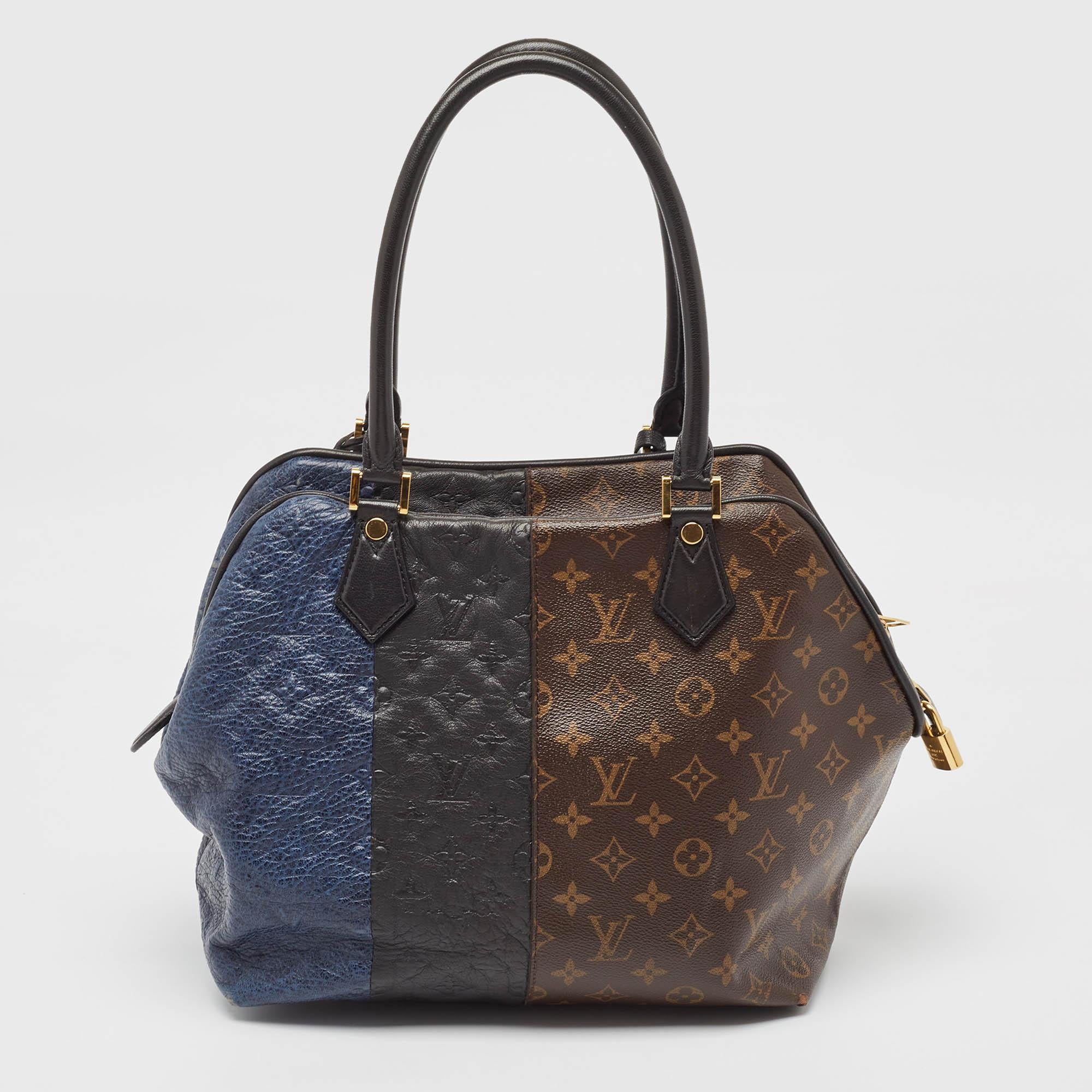 Louis Vuitton Marine Monogram Canvas & Leder Limited Edition Blocks Tasche mit Reißverschluss im Zustand „Relativ gut“ im Angebot in Dubai, Al Qouz 2