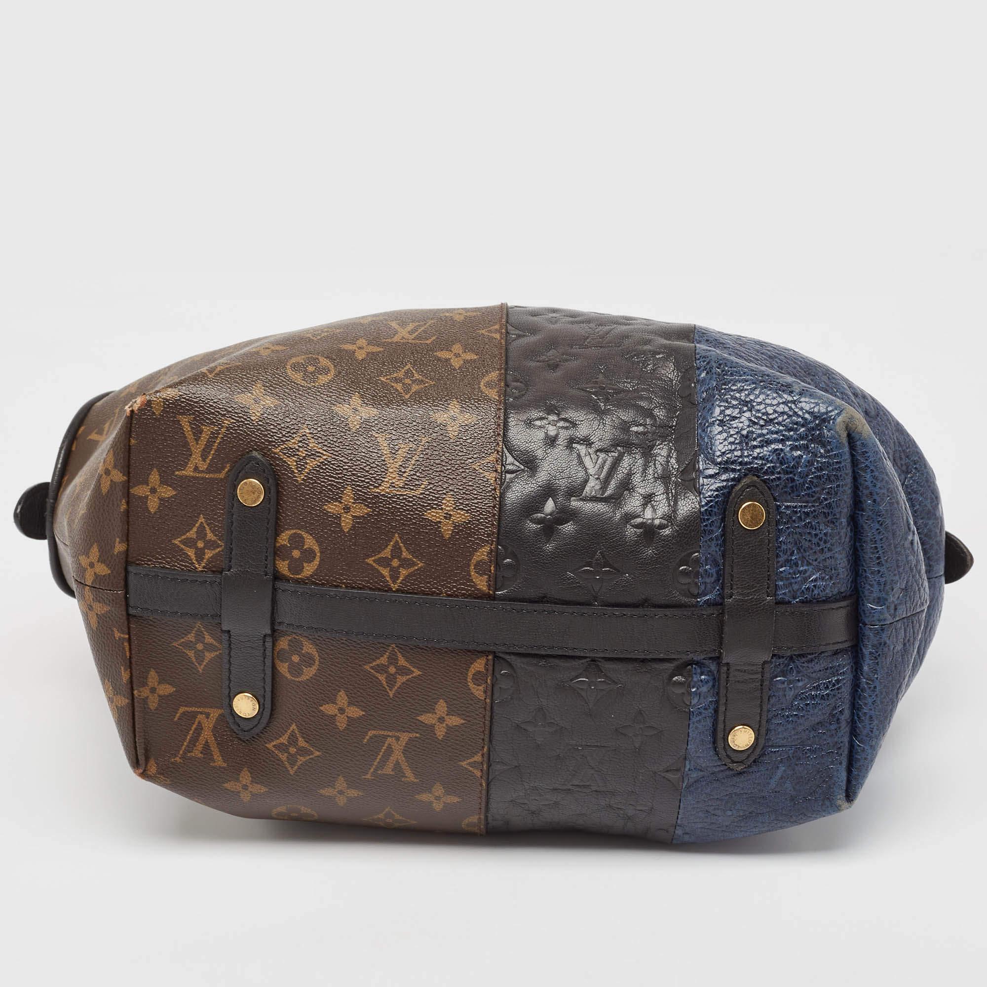 Louis Vuitton Marine Monogram Canvas & Leder Limited Edition Blocks Tasche mit Reißverschluss im Angebot 4