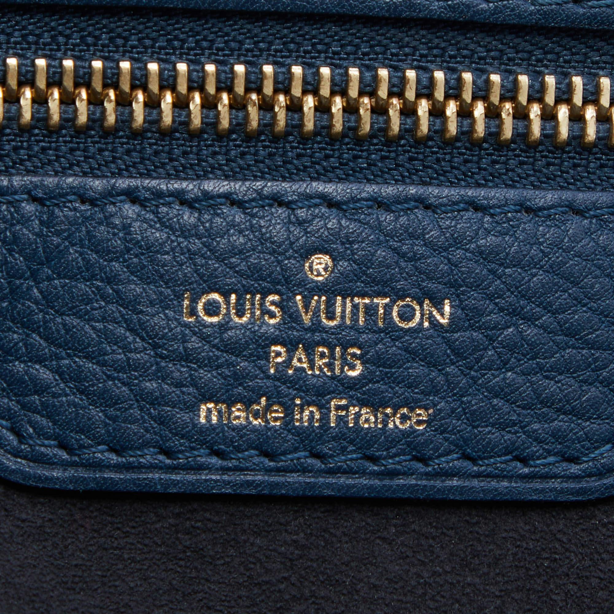 Louis Vuitton Marine Monogram Mahina Leather Cirrus MM Bag For Sale 6