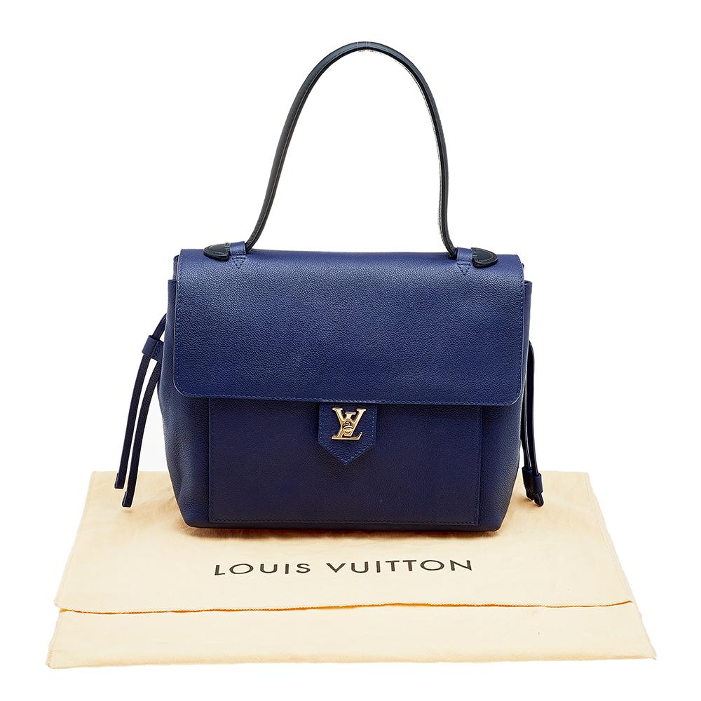 Louis Vuitton Marine/Rouge Leather Lockme PM Bag In Good Condition In Dubai, Al Qouz 2