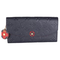 Louis Vuitton Marine Rouge Monogram Empreinte Bloom Flower Emilie Geldbörse