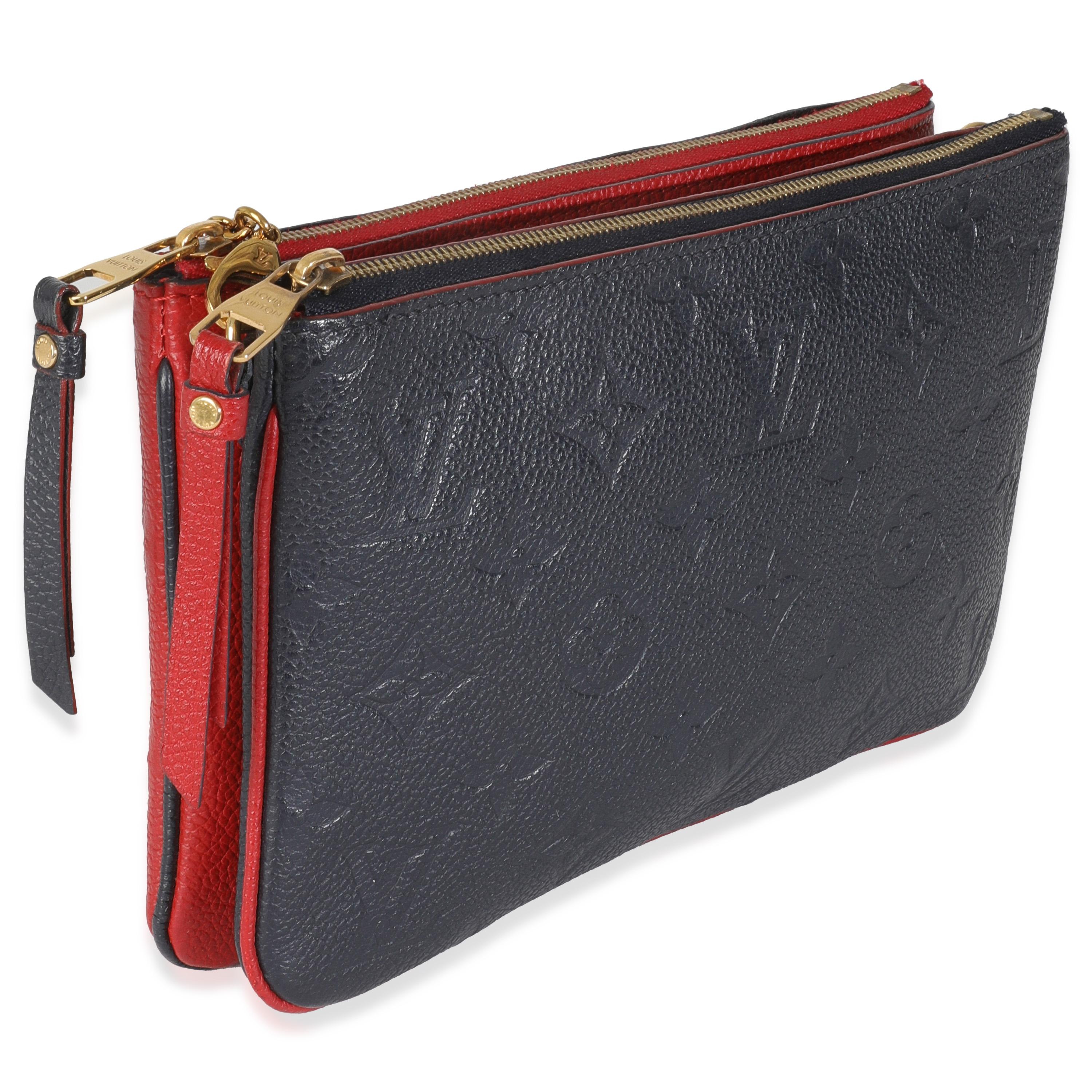 Nero Louis Vuitton Marine Rouge Monogram Empreinte Doppia Zip Pochette in vendita