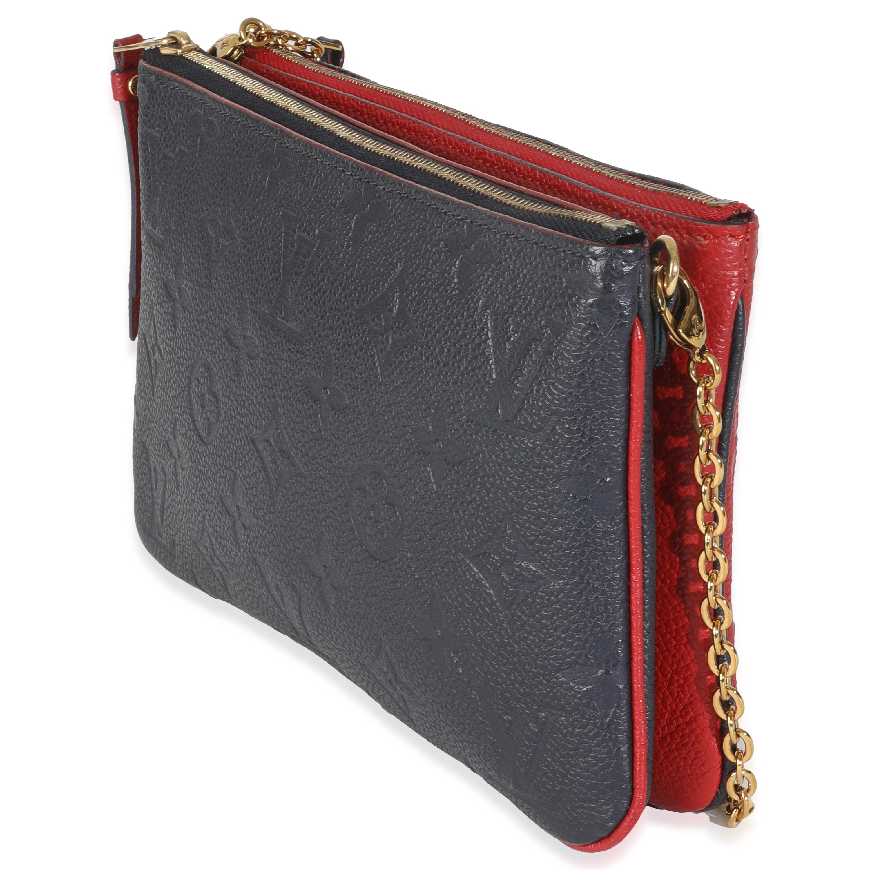 Louis Vuitton Marine Rouge Monogram Empreinte Doppia Zip Pochette In condizioni ottime in vendita a New York, NY