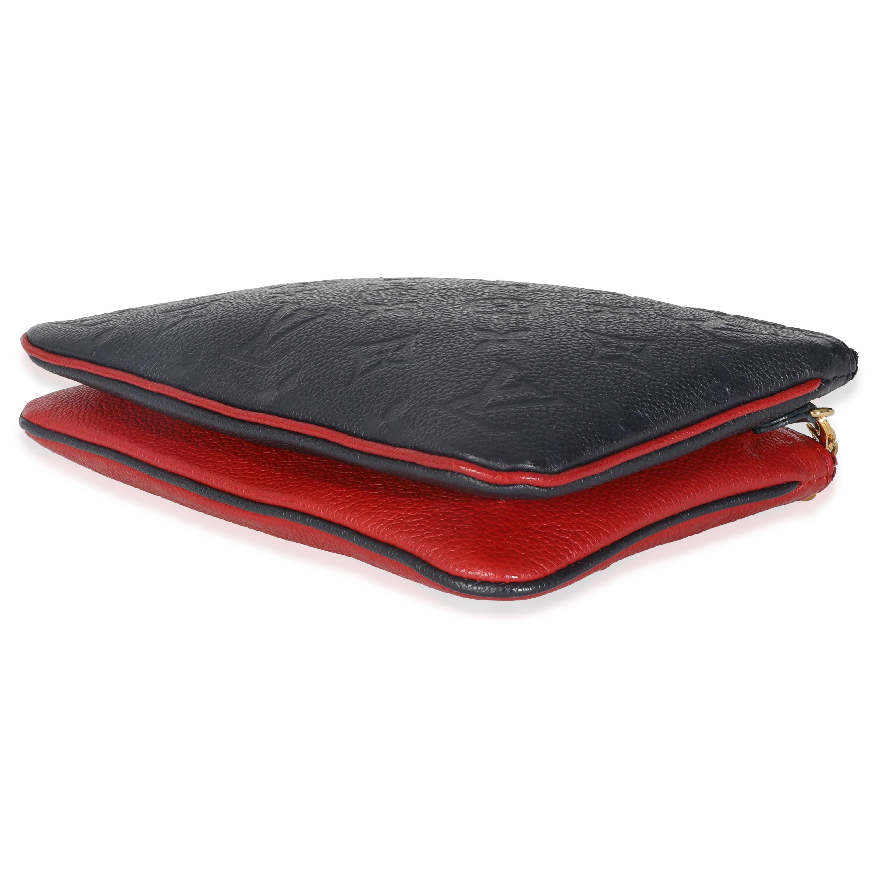 Donna Louis Vuitton Marine Rouge Monogram Empreinte Doppia Zip Pochette in vendita