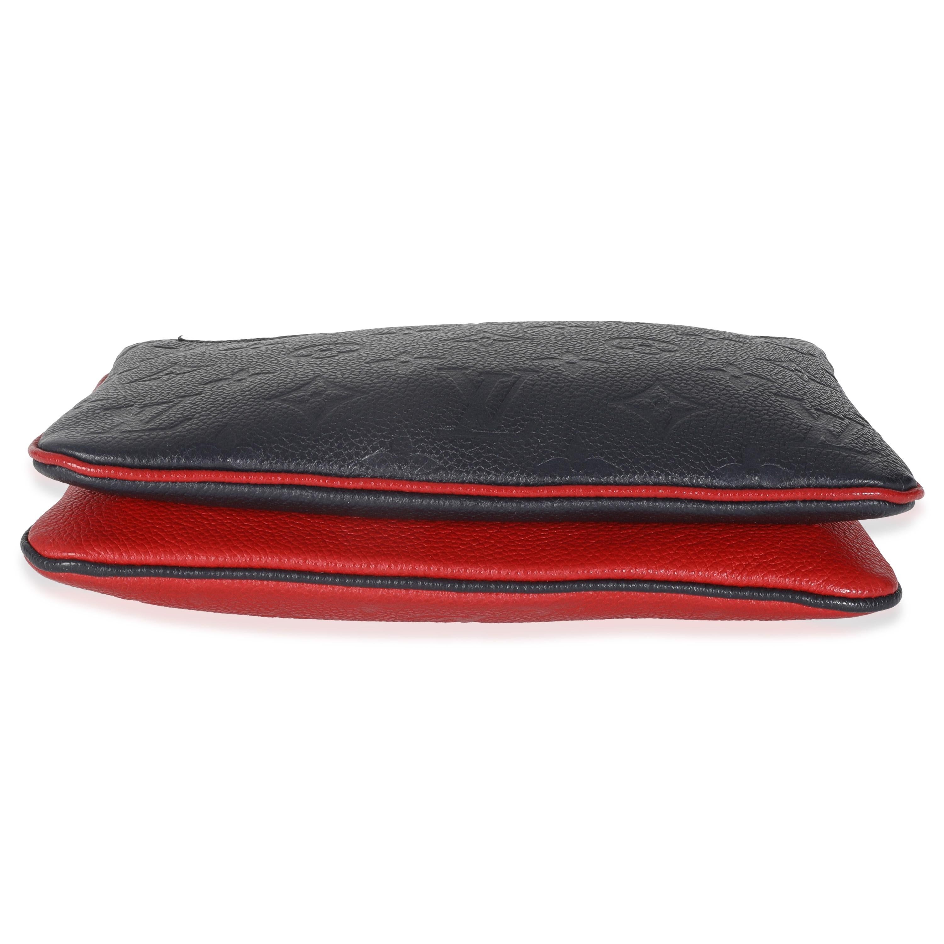 Louis Vuitton Marine Rouge Monogram Empreinte Doppia Zip Pochette in vendita 3