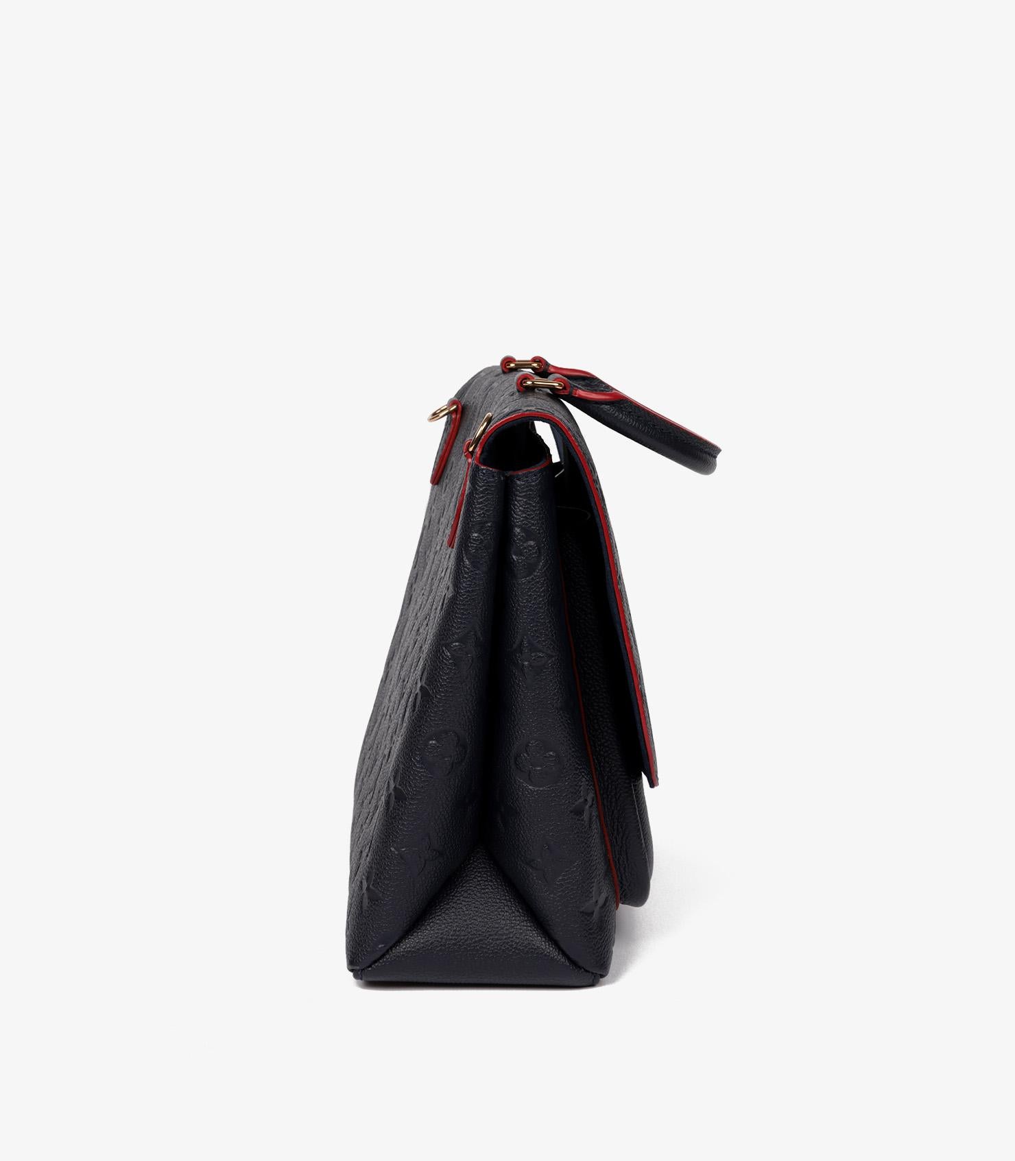 Nero Louis Vuitton Marin e Rouge Monogram Empreinte Pelle Marignan in vendita