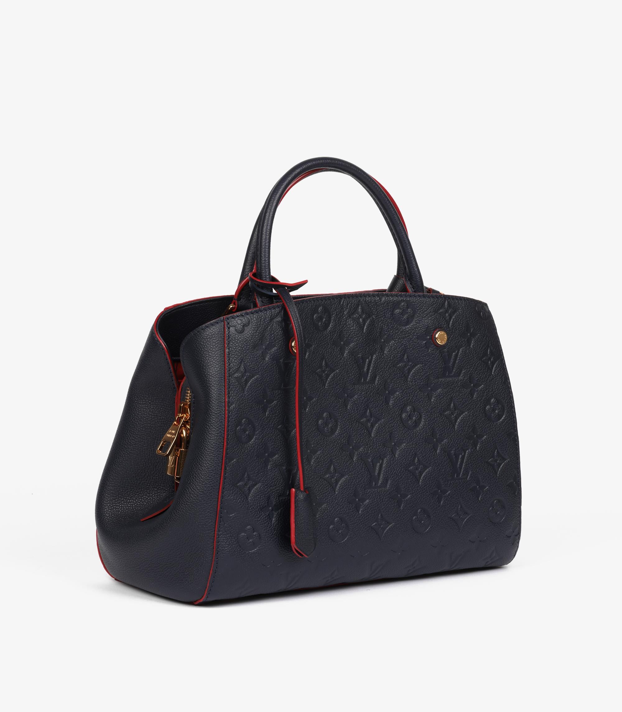 Nero Louis Vuitton Marine Rouge Monogram Empreinte Leather Montaigne MM in vendita