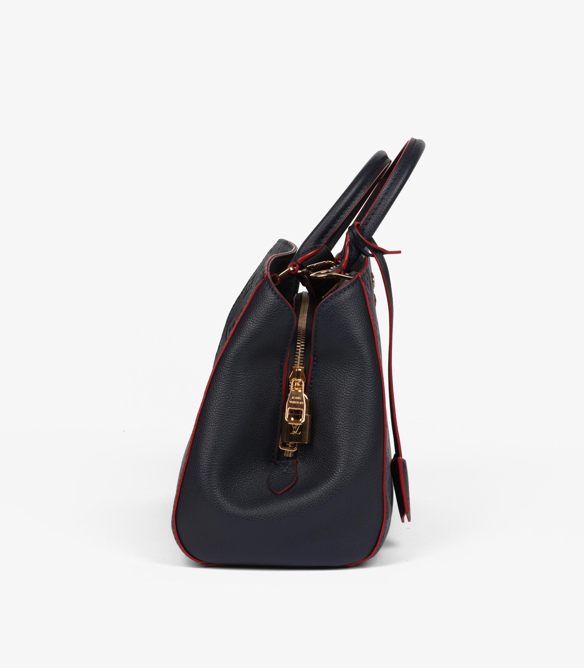 Louis Vuitton Marine Rouge Monogram Empreinte Leather Montaigne MM In condizioni ottime in vendita a Bishop's Stortford, Hertfordshire