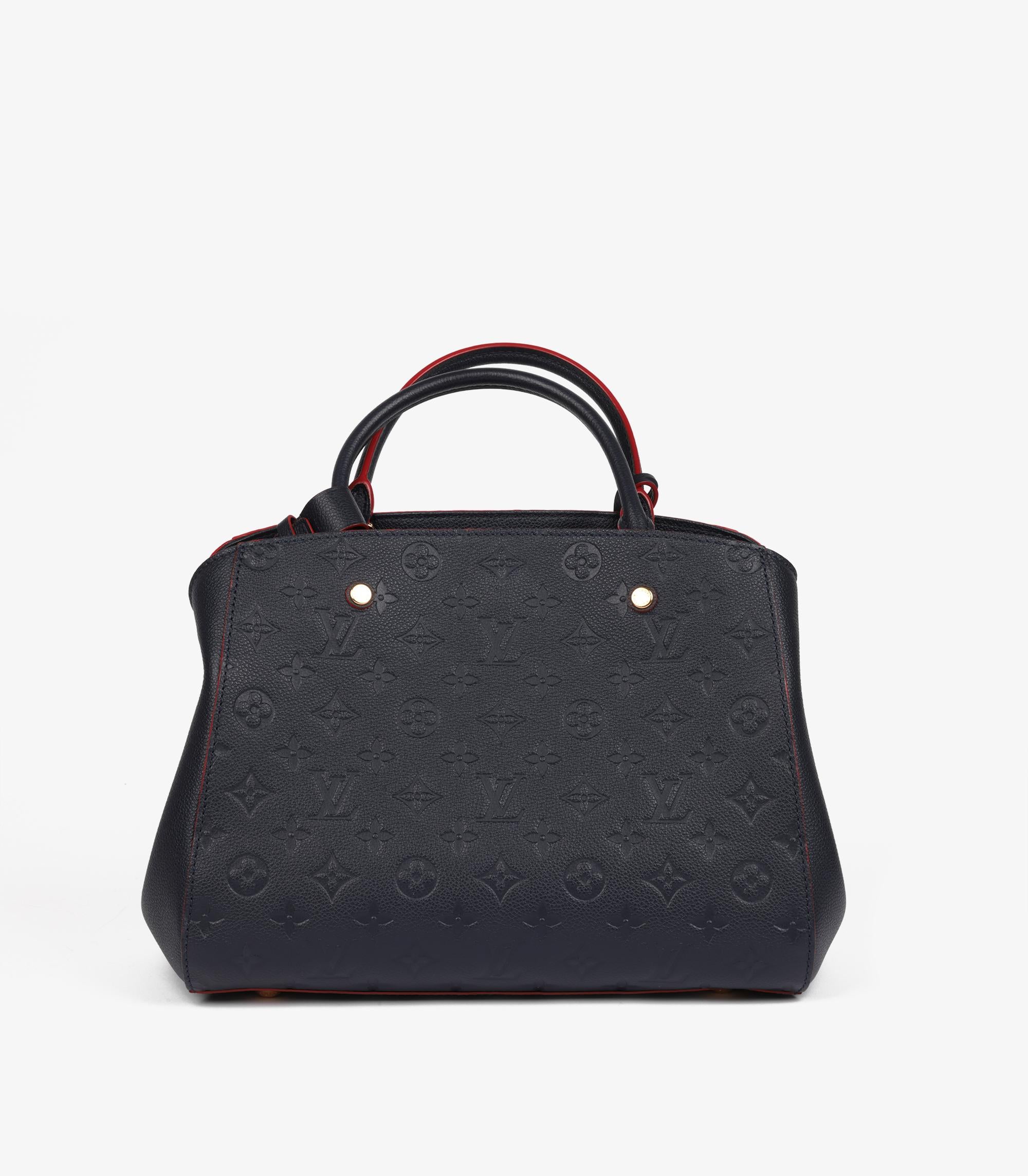 da uomo o donna Louis Vuitton Marine Rouge Monogram Empreinte Leather Montaigne MM in vendita