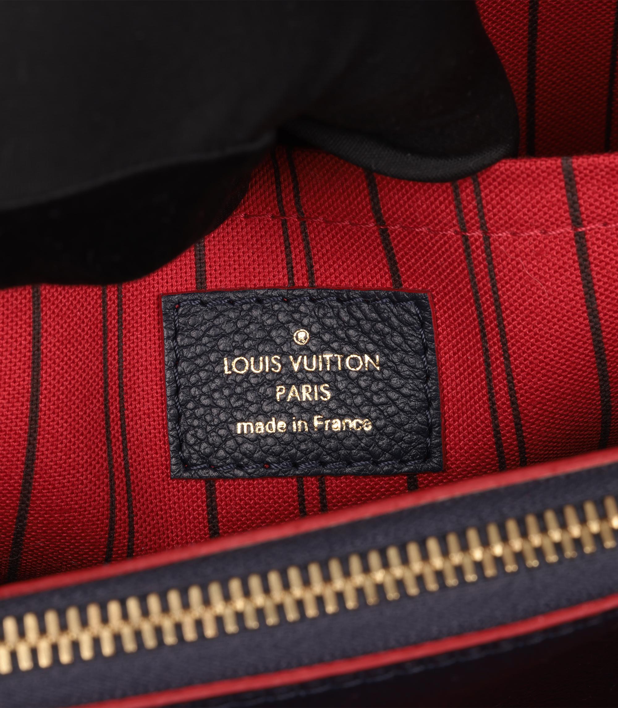 Louis Vuitton Marine Rouge Monogram Empreinte Leather Montaigne MM in vendita 4