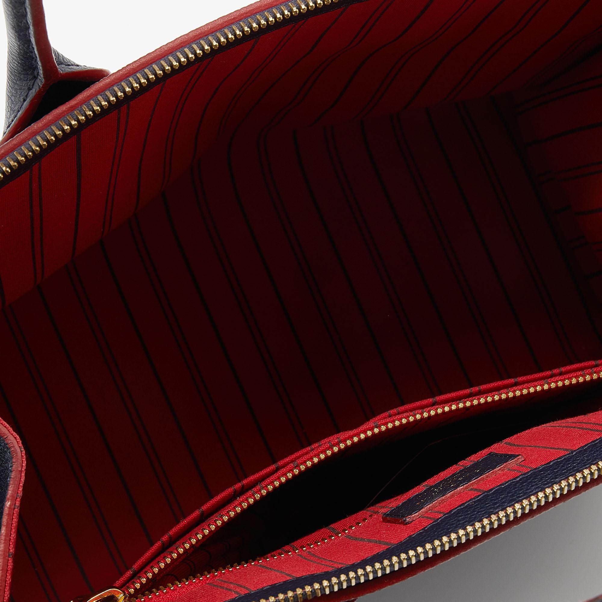 Black Louis Vuitton Marine Rouge Monogram Empreinte Leather Pont Neuf MM Bag