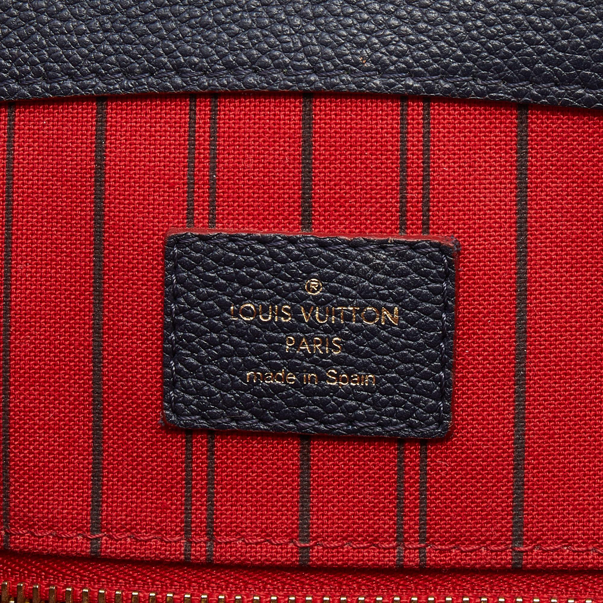 Louis Vuitton Marine Rouge Monogram Empreinte Leather Pont Neuf MM Bag In Good Condition In Dubai, Al Qouz 2