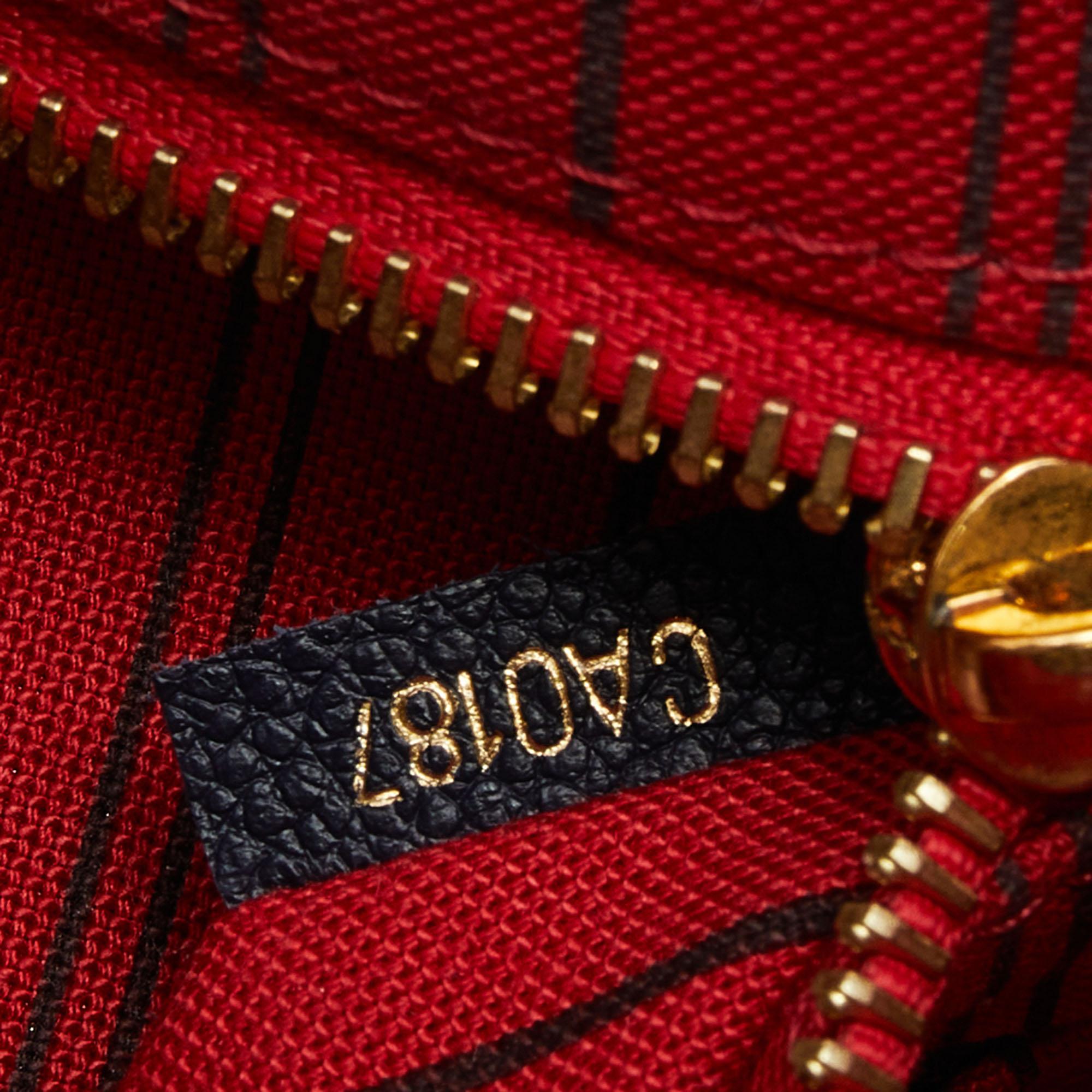 Women's Louis Vuitton Marine Rouge Monogram Empreinte Leather Pont Neuf MM Bag