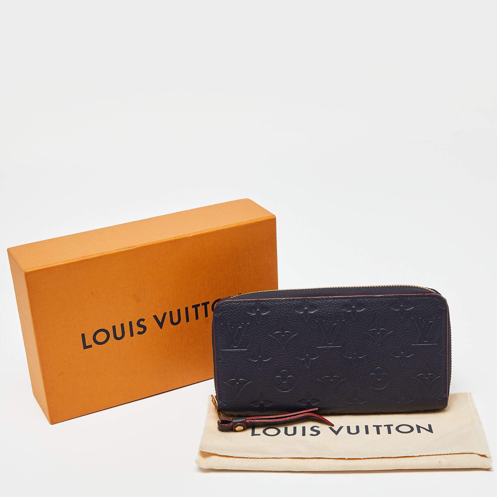 Louis Vuitton Marine Rouge Monogram Empreinte Leather Zippy Wallet For Sale 1