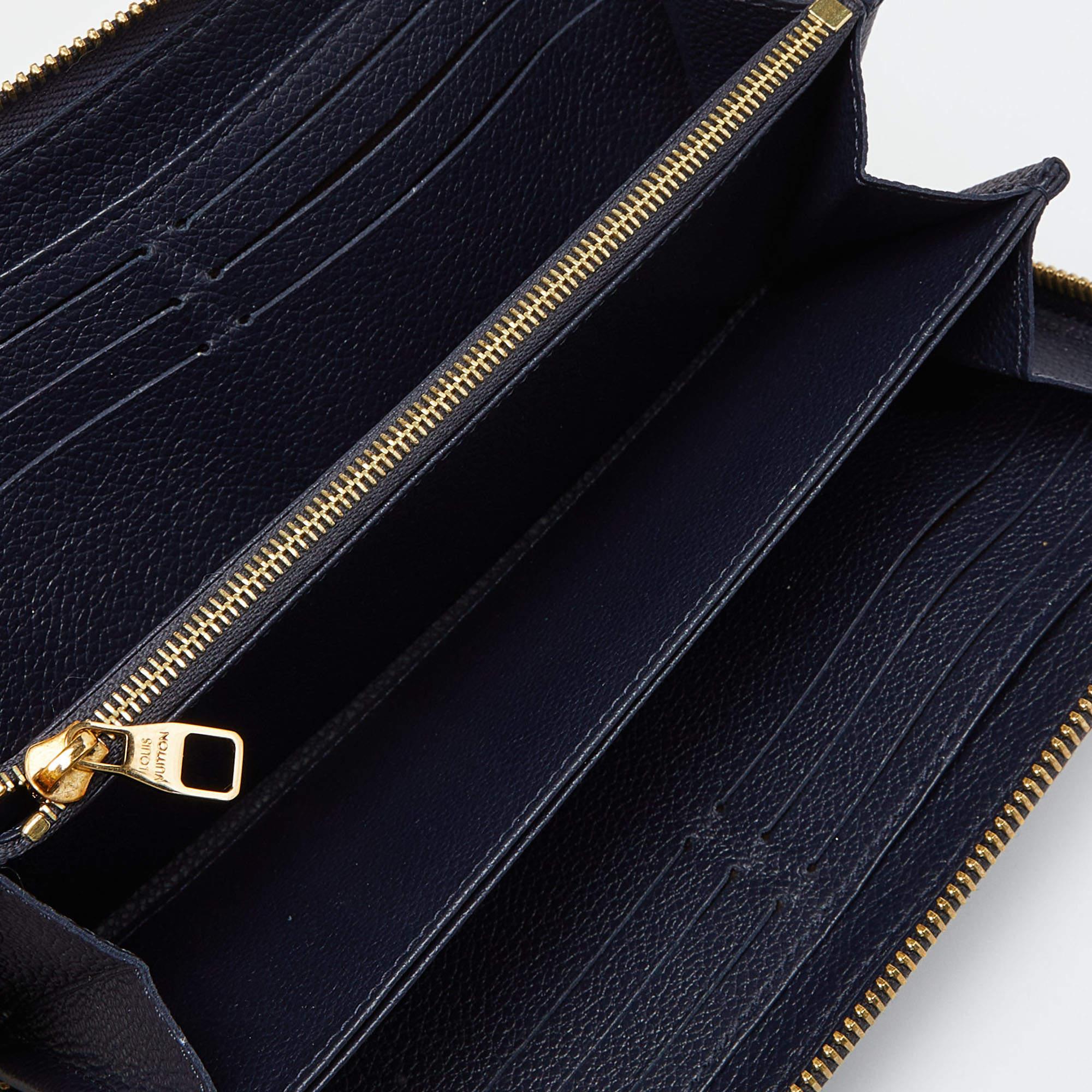 Louis Vuitton Marine Rouge Monogram Empreinte Leather Zippy Wallet For Sale 2