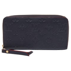 Louis Vuitton Marine Rouge Monogramm Empreinte Leder-Brieftasche mit Reißverschluss und Empreinte