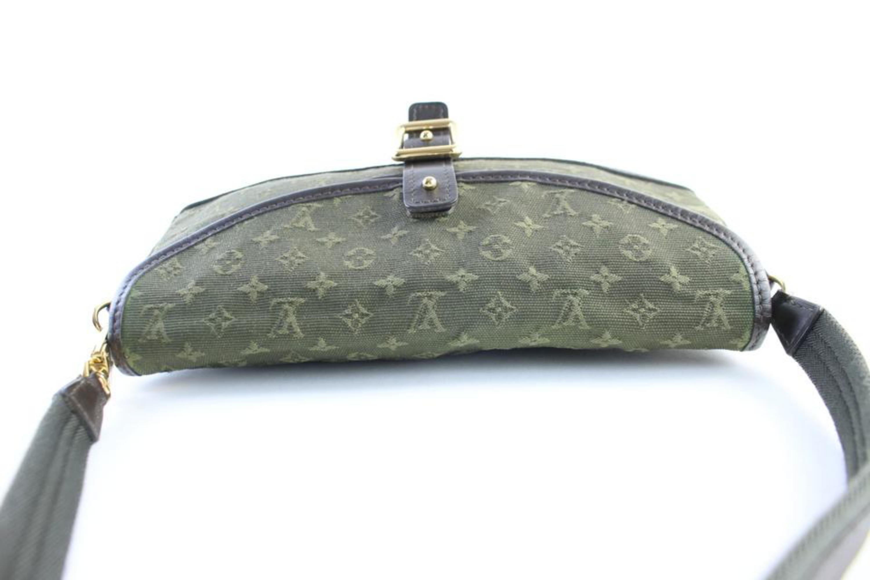 Louis Vuitton Marjorie Khaki Mini Lin 215661 Green Canvas Shoulder Bag For Sale 7