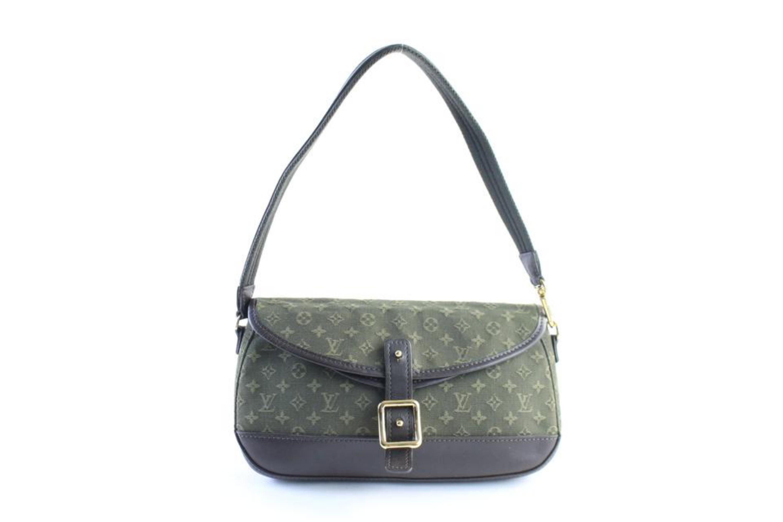 Louis Vuitton Marjorie Khaki Mini Lin 215661 Green Canvas Shoulder Bag For Sale 8