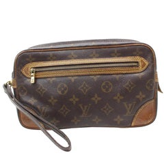 Louis Vuitton Marly Dragonne Gm Wristlet 869662 Brown Coated Canvas clutch