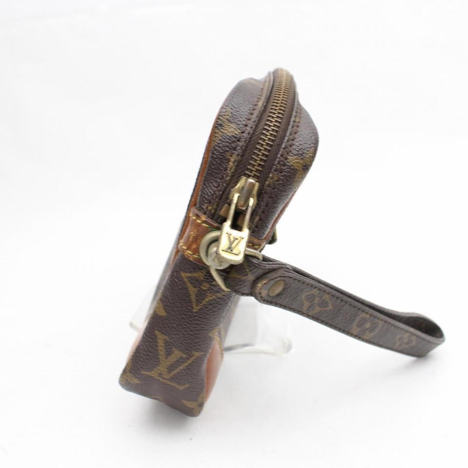 Louis Vuitton Marly Dragonne Pochette Monogram 868537 Brown Cork Wristlet For Sale 2