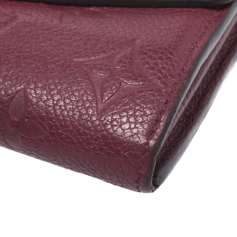 Black Louis Vuitton Maroon Monogram Empreinte Leather Sarah Wallet