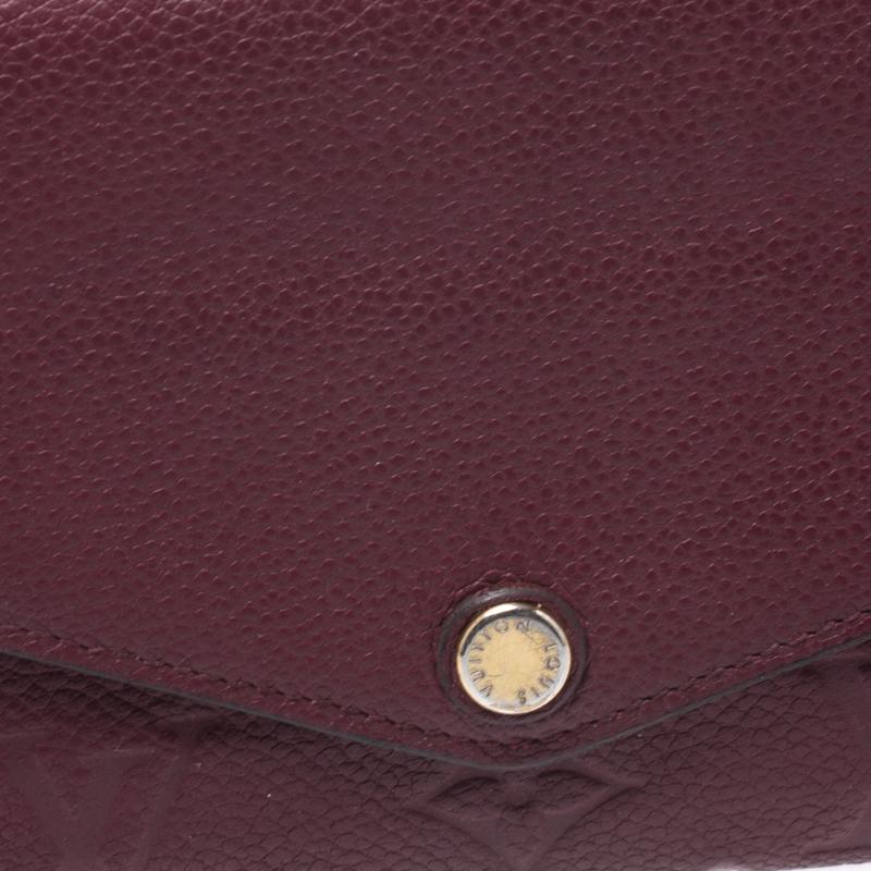 Louis Vuitton Maroon Monogram Empreinte Leather Sarah Wallet 1