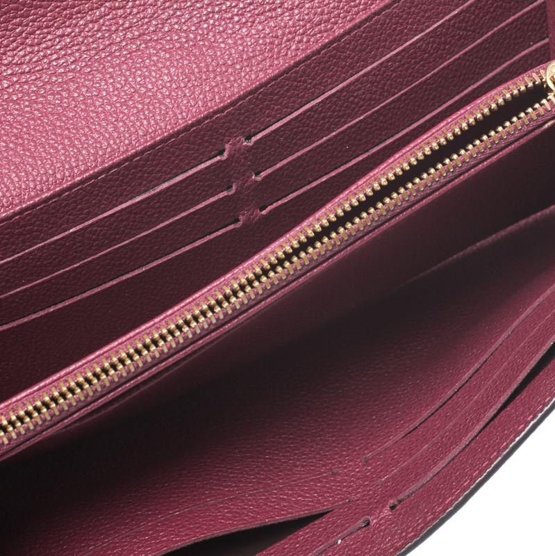Louis Vuitton Maroon Monogram Empreinte Leather Sarah Wallet 4