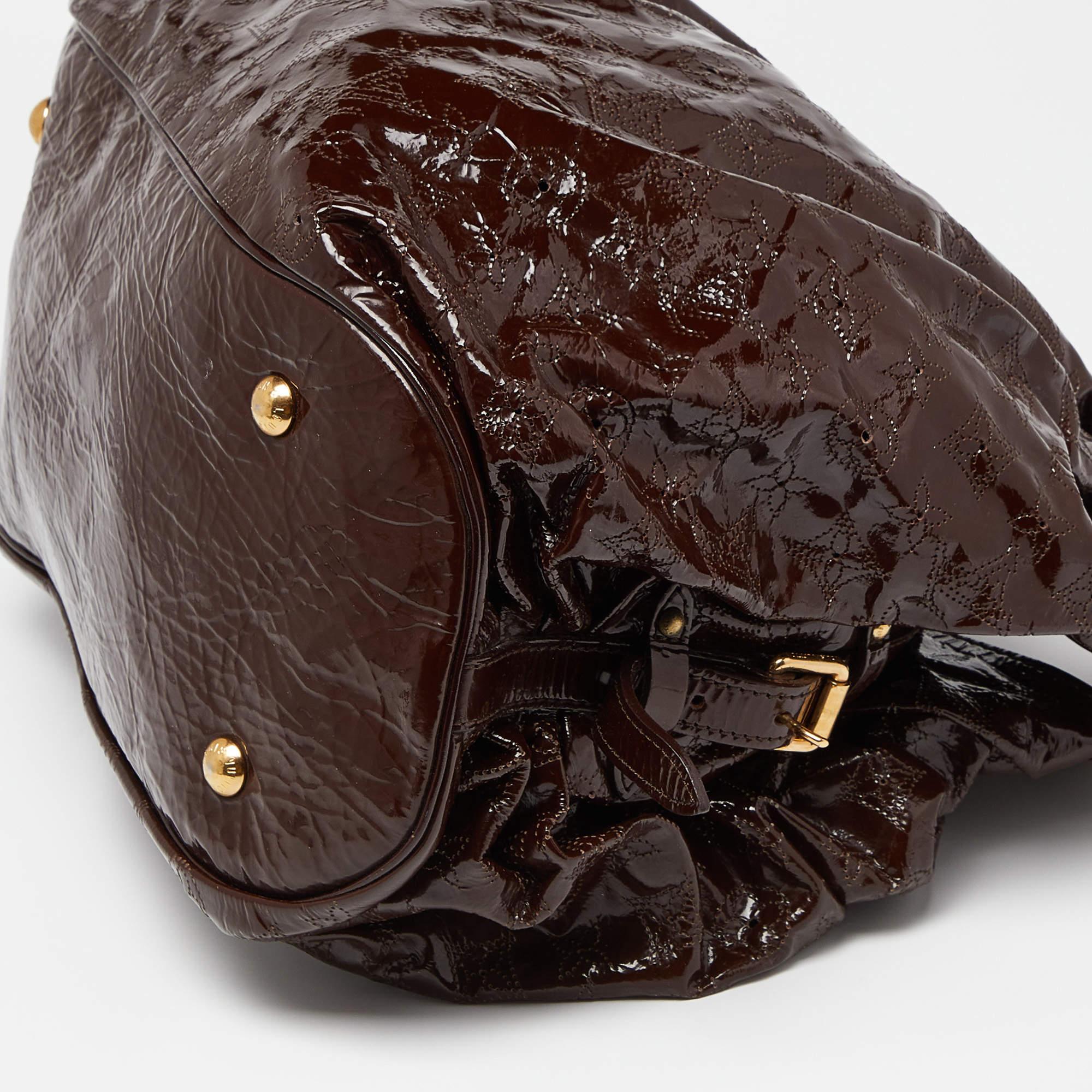 Louis Vuitton Marron Mahina Patent Leather Surya XL Bag 5