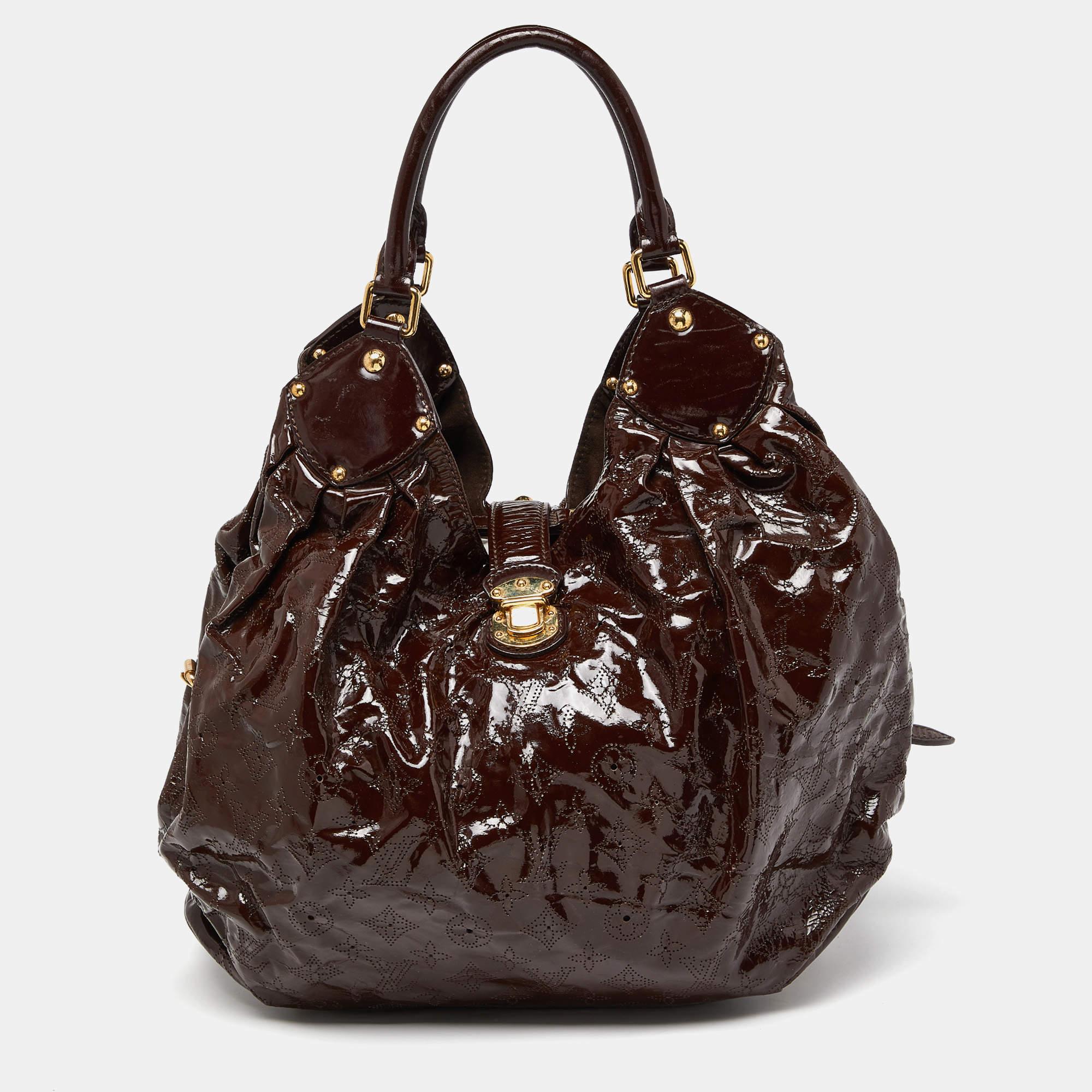Louis Vuitton Marron Mahina Patent Leather Surya XL Bag 6