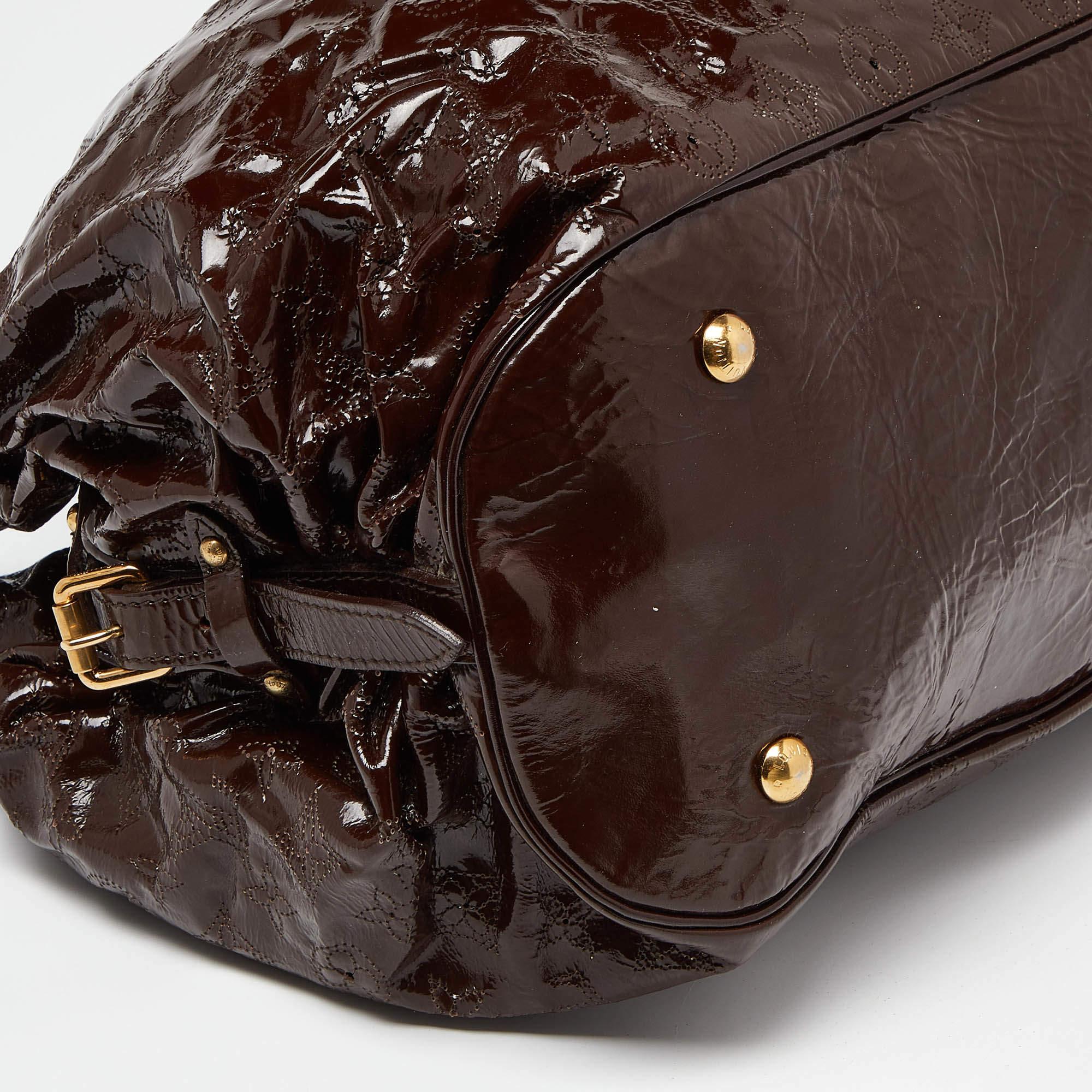 Louis Vuitton Marron Mahina Patent Leather Surya XL Bag 4