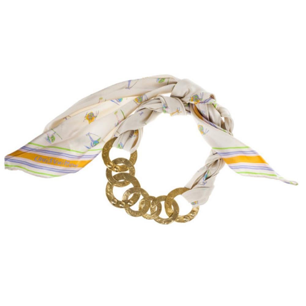 Contemporary Louis Vuitton Martelé Gold-Tone Silk Necklace