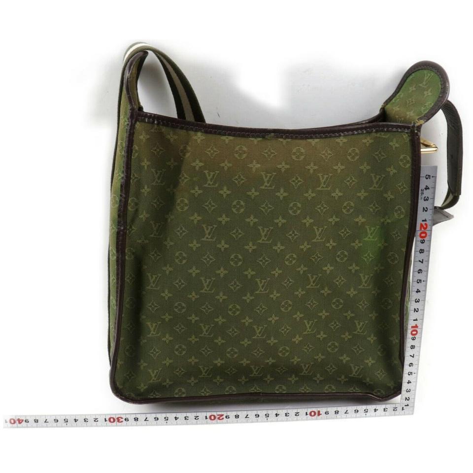Beige Louis Vuitton Mary Kate Besace Khaki 872620 Green Monogram Mini Lin Cross Body  For Sale