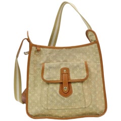 Vintage Louis Vuitton Mary Kate Khaki Mini Lin Besace 870272 Beige Canvas Cross Body Bag