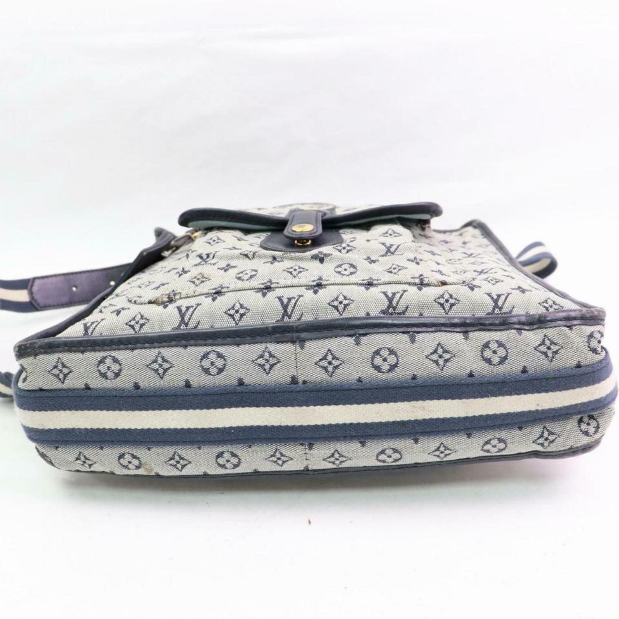 Louis Vuitton Mary Kate Mini Lin Besace 870264 Blue Canvas Cross Body Bag For Sale 2