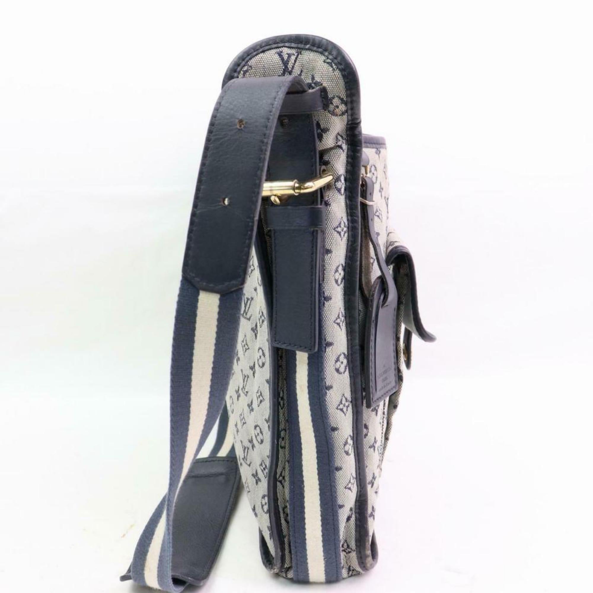 Louis Vuitton Mary Kate Mini Lin Besace 870264 Blue Canvas Cross Body Bag For Sale 3