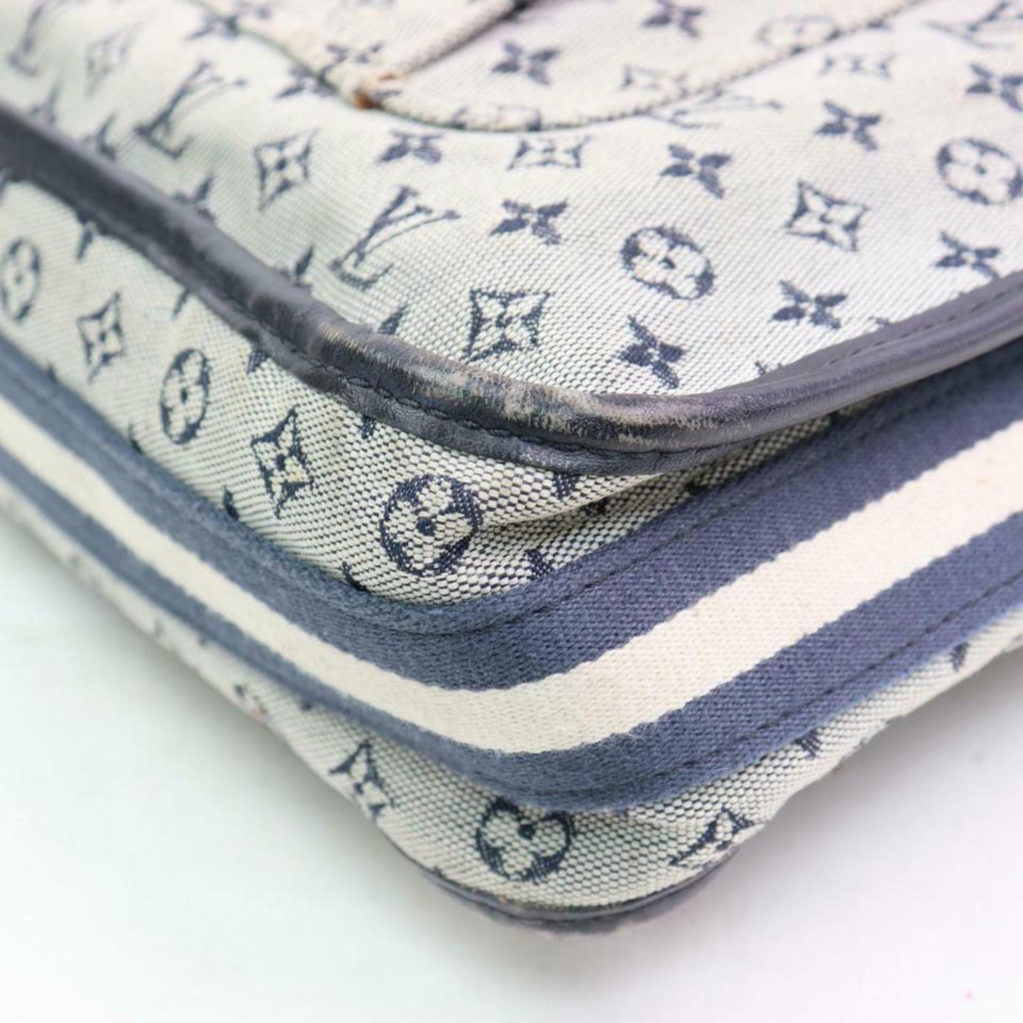 Louis Vuitton Mary Kate Mini Lin Besace 870264 Blue Canvas Cross Body Bag For Sale 4