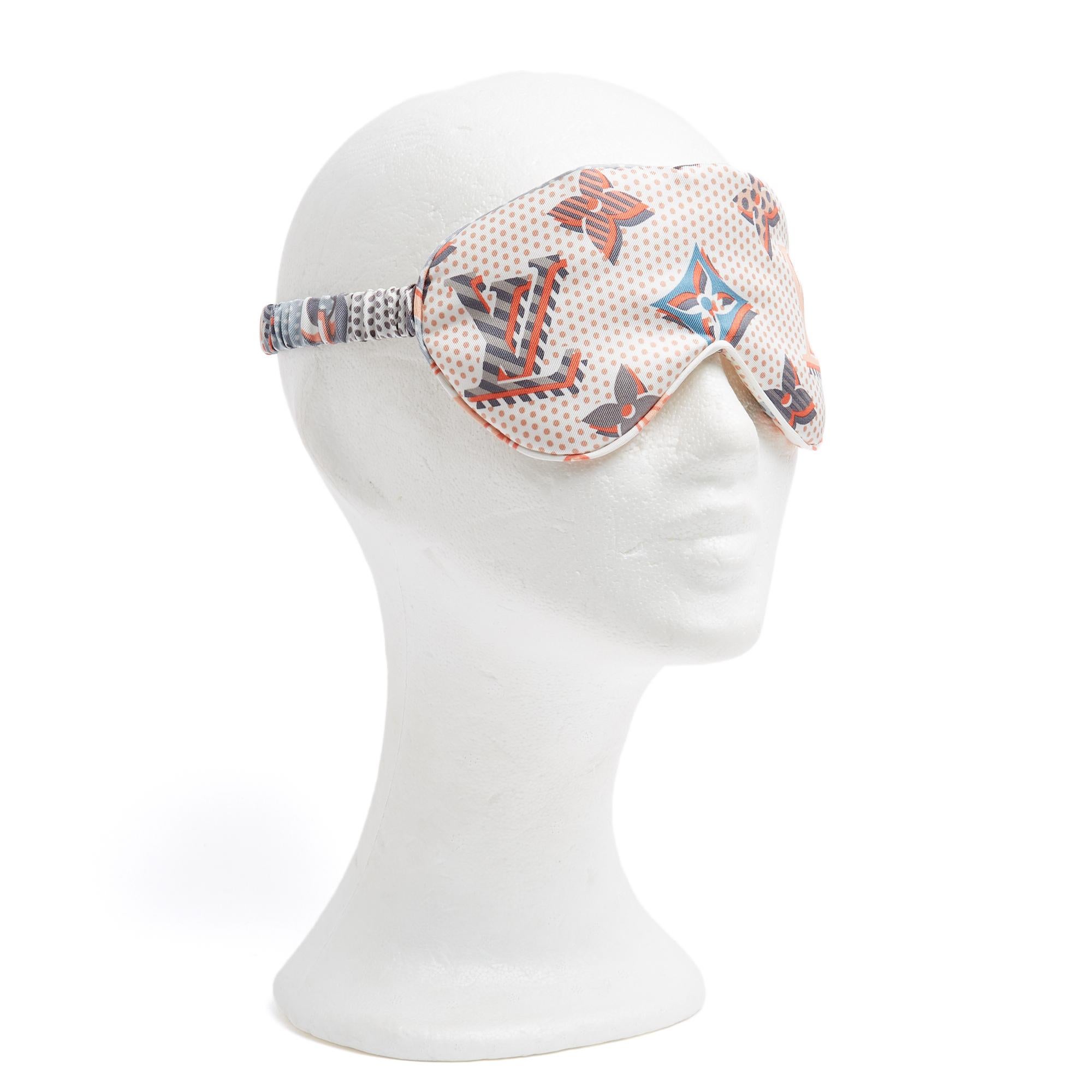 Louis Vuitton Masque de Sommeil en Soie LV Monogram Silk Twill Eyemask New en venta 1