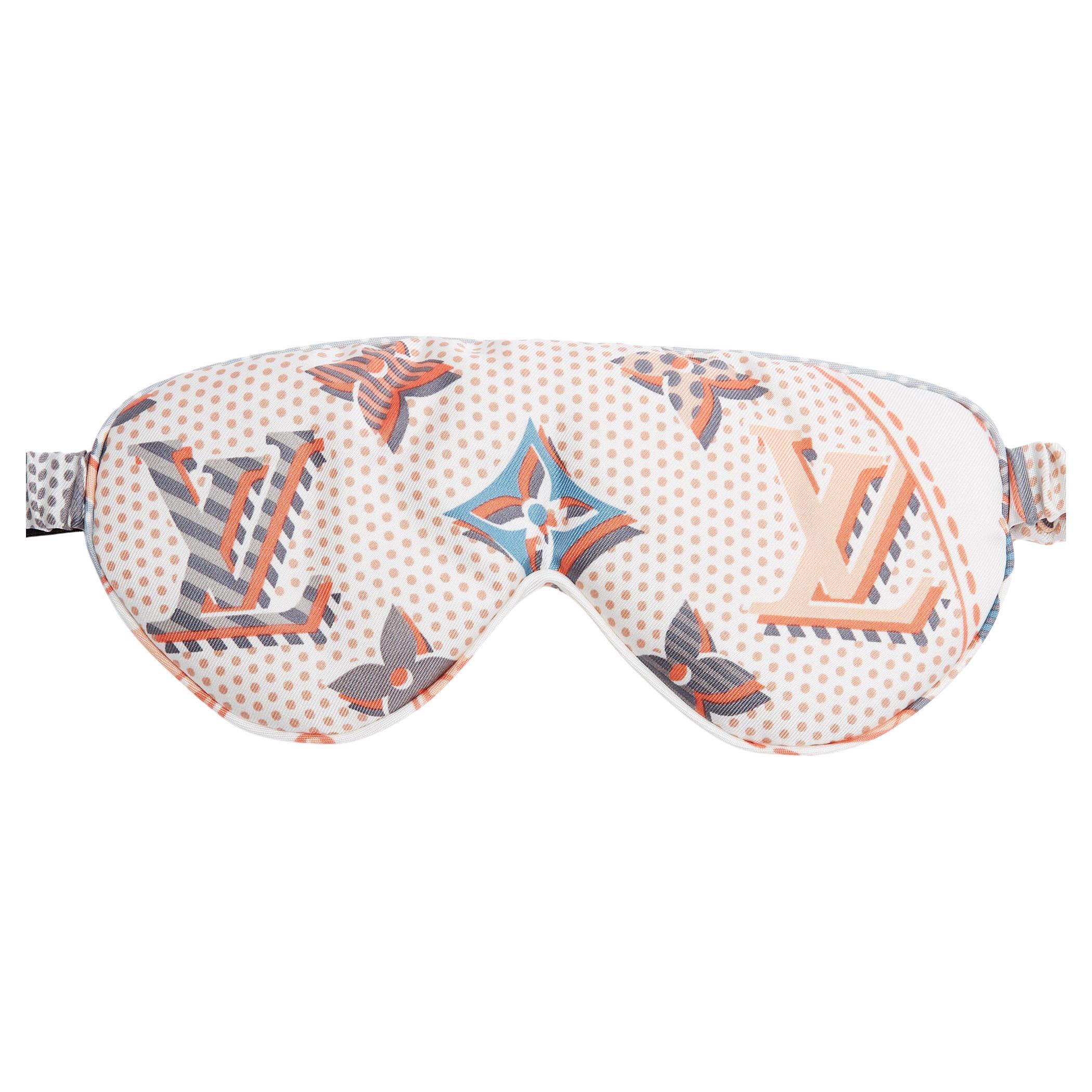 Louis Vuitton Masque de Sommeil en Soie LV Monogram Silk Twill Eyemask New en venta