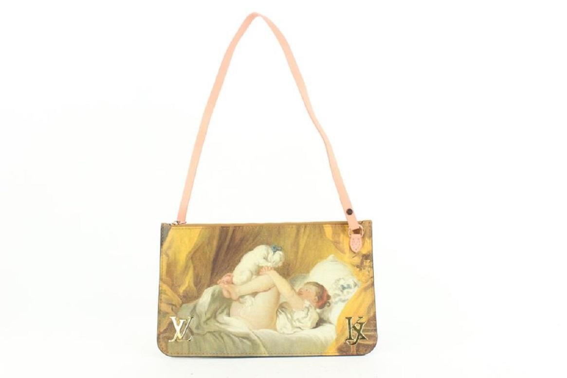 Louis Vuitton Masters Jeff Koons Fragonard Neverfull Pochette Wristlet bag For Sale 1