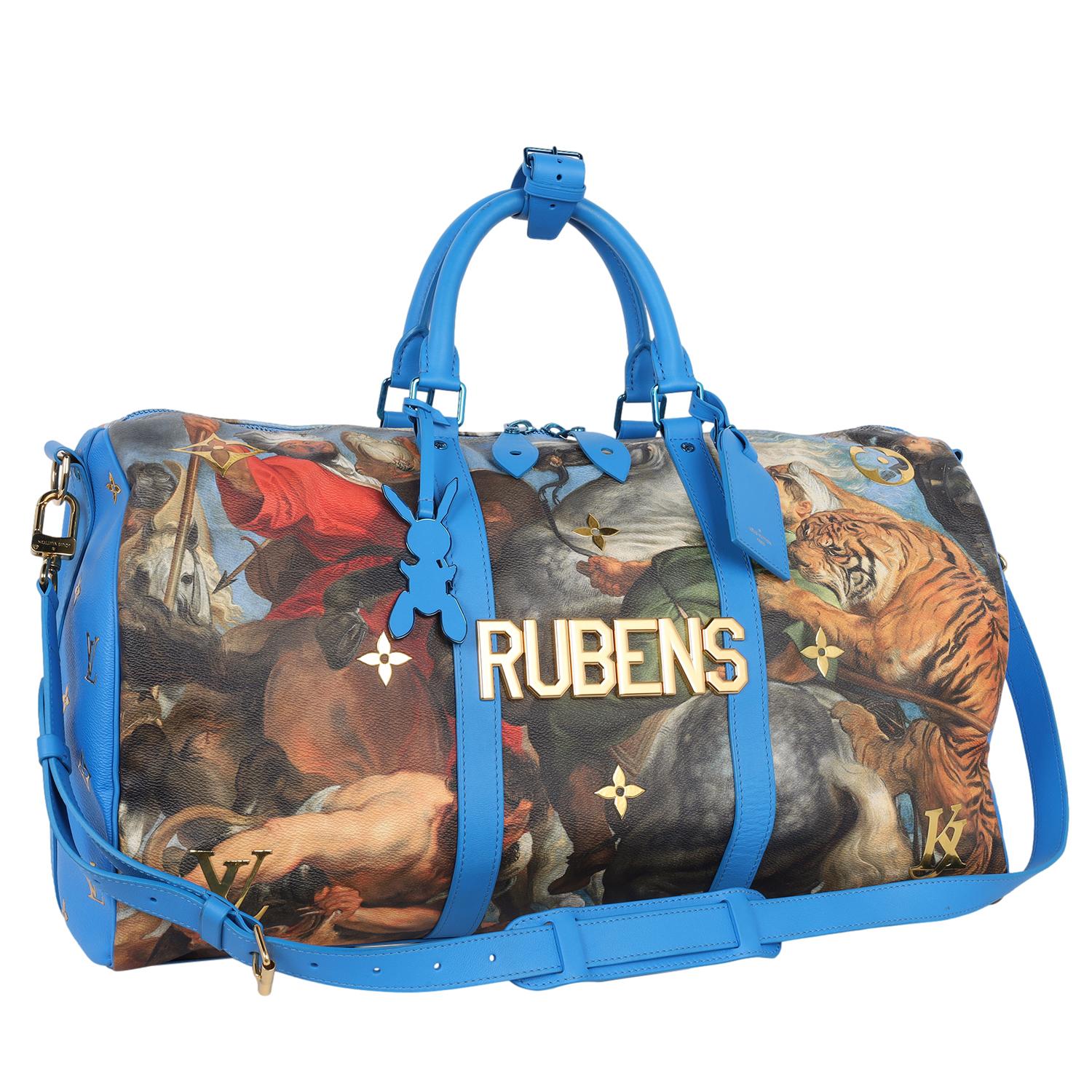 Authentic Louis Vuitton Masters Rubens Keepall Bandouliere 50 Limited Edition Travel Bag - Jeff Koons Art Collection

The Louis Vuitton Masters Rubens Keepall Bandouliere 50 is a rare, limited edition luxury travel bag from the exclusive Masters