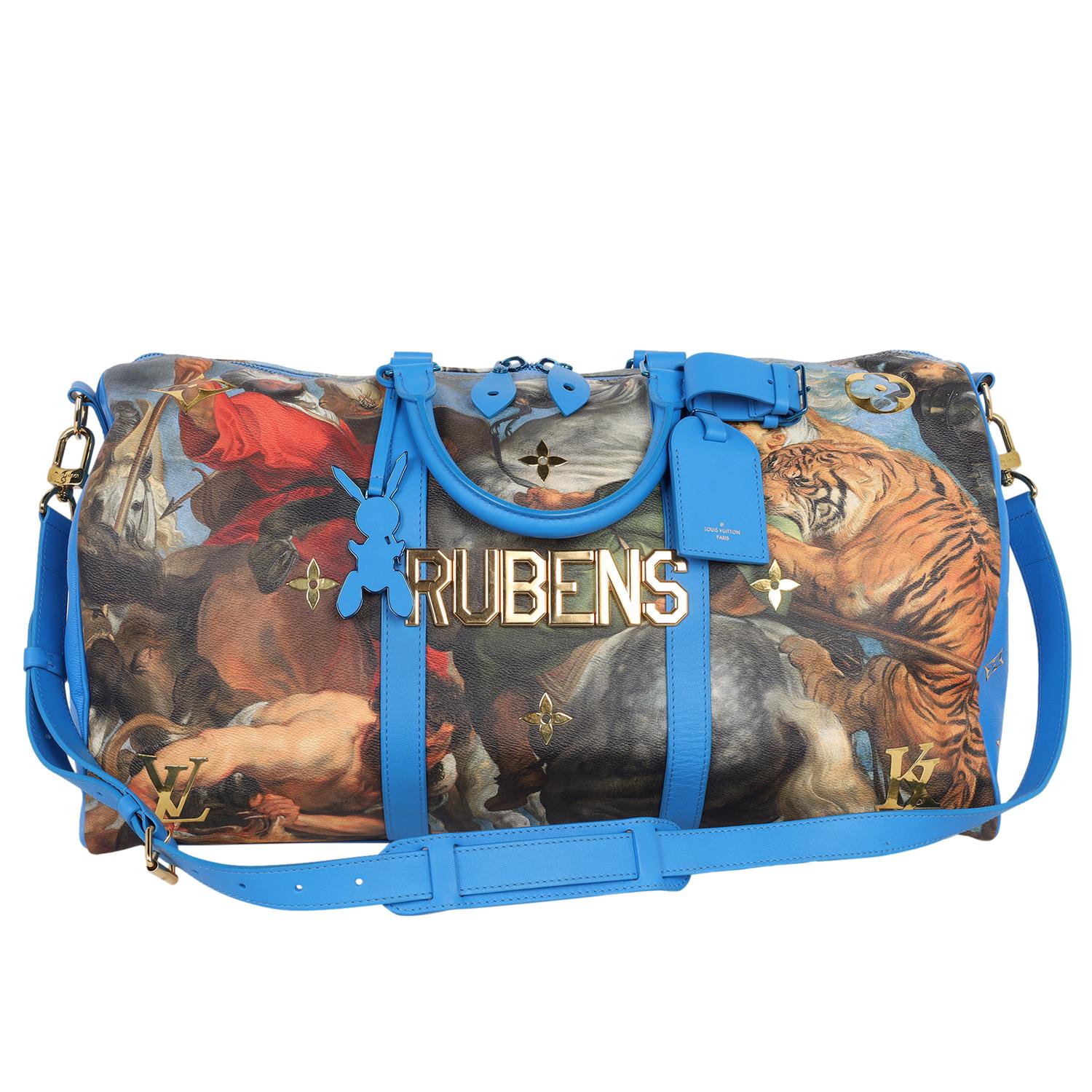 Gray Louis Vuitton Masters Rubens Keepall Bandouliere 50 Travel Bag Jeff Koons
