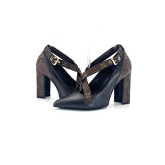 Louis Vuitton Matchmake Cross LV Monogram Platform Pointed Toe Pumps 36.5