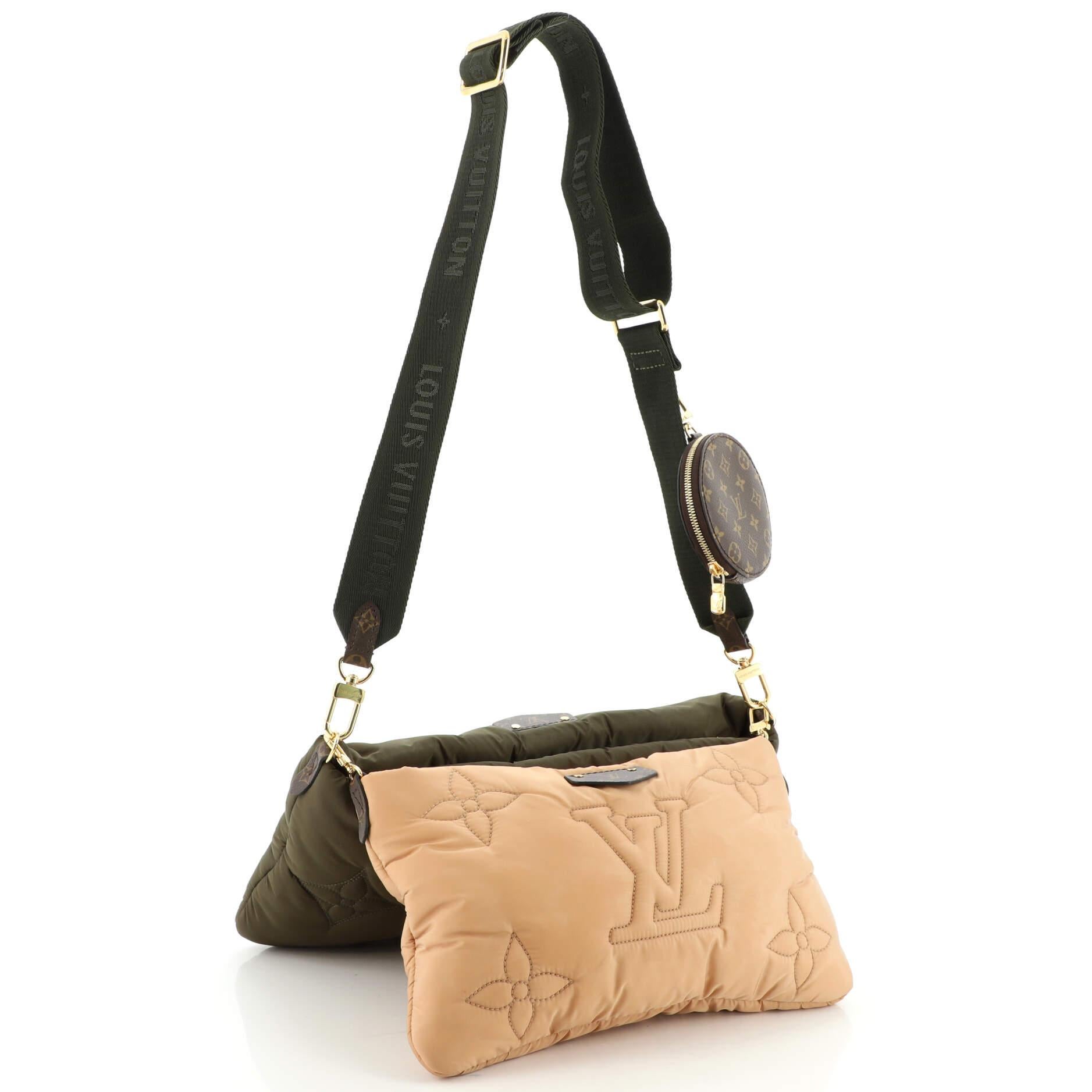 Louis Vuitton Maxi Multi Pochette Accessoires Khaki Green Beige Nylon 2021  For Sale at 1stDibs